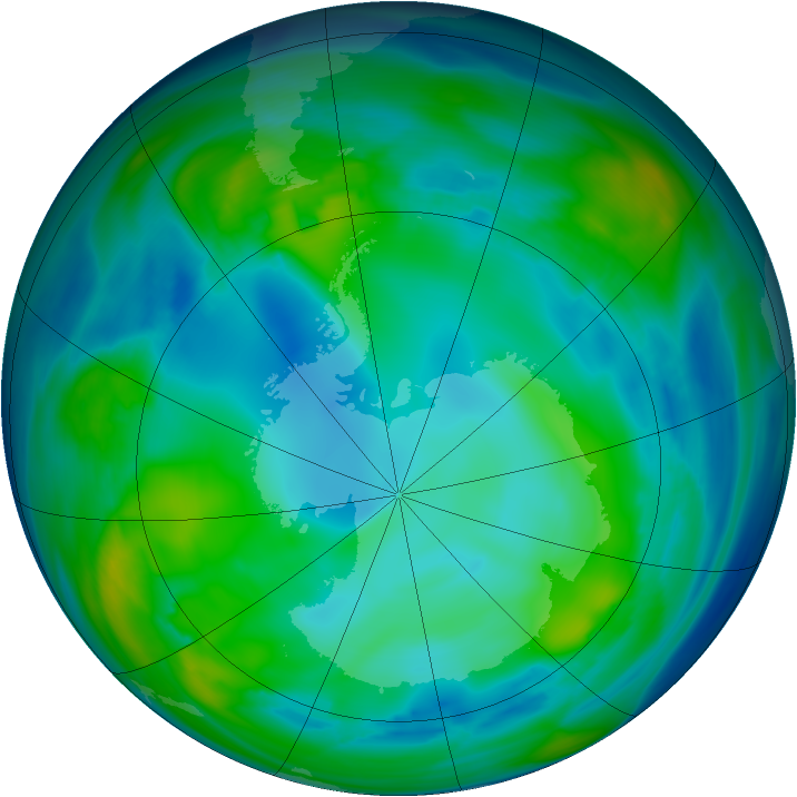 Antarctic ozone map for 23 July 2006